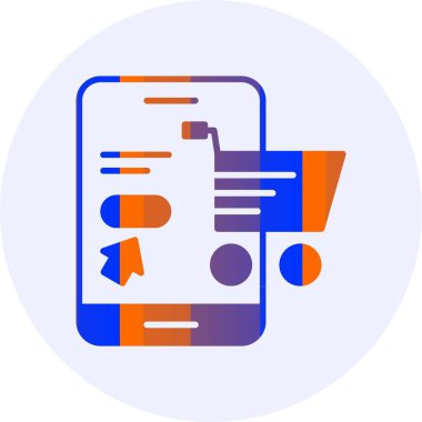 Çevrimiçi alışveriş simgesinin vektör illüstrasyonu