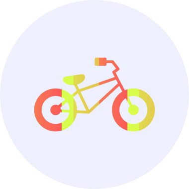 Plaj kruvazörü bisiklet ikonu, vektör illüstrasyonu