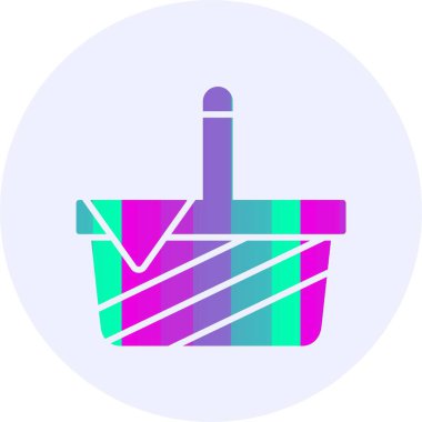 piknik sepeti web simgesi, vektör illüstrasyonu 