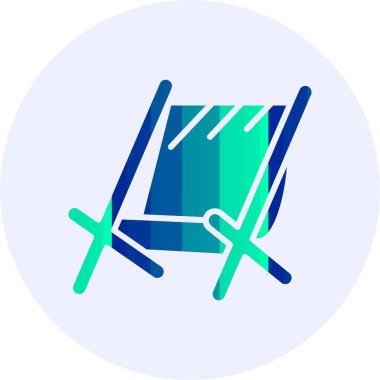 Plaj sandalyesi simgesinin vektör illüstrasyonu