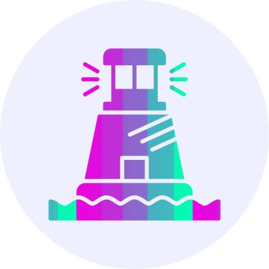 deniz feneri simgesi, vektör illüstrasyonu 