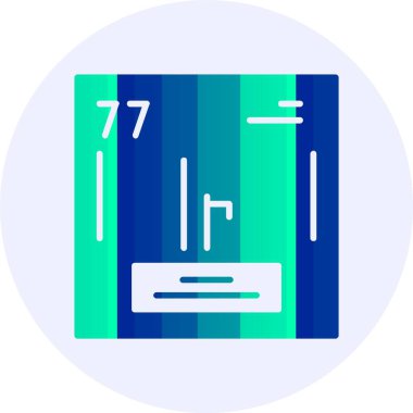 İridyum, ağ basit kimyasal element simgesi