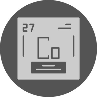 Kobalt kimyasal element simgesi, vektör illüstrasyonu 