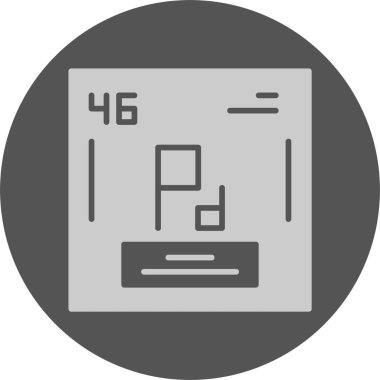 Kimyasal element simgesi, vektör illüstrasyonu basit tasarım