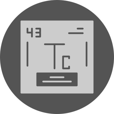 Kimyasal element simgesi, vektör illüstrasyonu basit tasarım