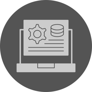  Dizüstü bilgisayar simgesi üzerinde uygulama Ayarları, vektör illüstrasyonu basit tasarım