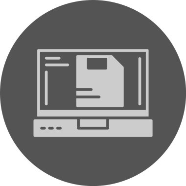 Dizüstü bilgisayar simgesine kaydet, vektör illüstrasyonu basit tasarım