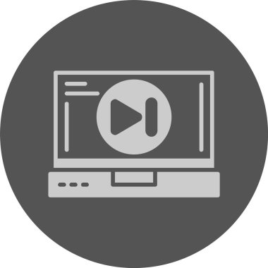 Dizüstü bilgisayar simgesini, vektör illüstrasyonunu basit tasarımı atla