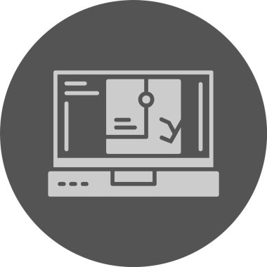 Dizüstü bilgisayar simgesi üzerindeki GPS, vektör illüstrasyonu basit tasarım