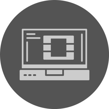 dizüstü bilgisayar simgesi, vektör illüstrasyonu basit tasarım