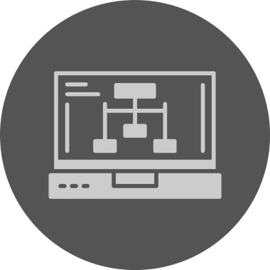 dizüstü bilgisayar simgesi, vektör illüstrasyonu basit tasarım