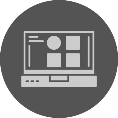  Dizüstü bilgisayar simgesi üzerindeki kategoriler, vektör illüstrasyonu basit tasarım