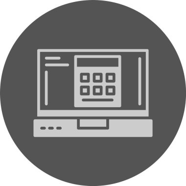 hesap makinesi web simgesi, basit vektör illüstrasyonu