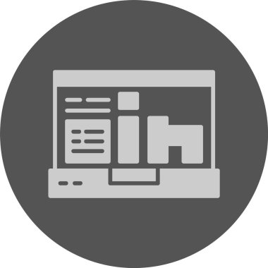 dizüstü bilgisayar simgesi, vektör illüstrasyonu basit tasarım