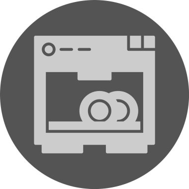 Bulaşık makinesi web simgesi, basit vektör illüstrasyonu