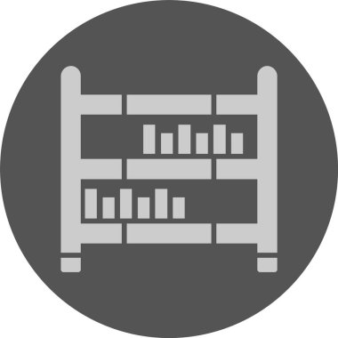 kitaplık simgesi, vektör illüstrasyonu basit tasarım