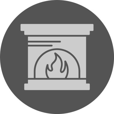 şömine vektör çizgisi resimleme 