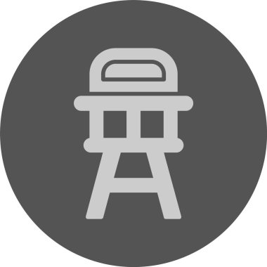 Yüksek sandalye web simgesi, basit vektör illüstrasyonu