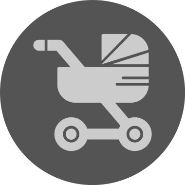 bebek arabası simgesi, vektör illüstrasyonu 