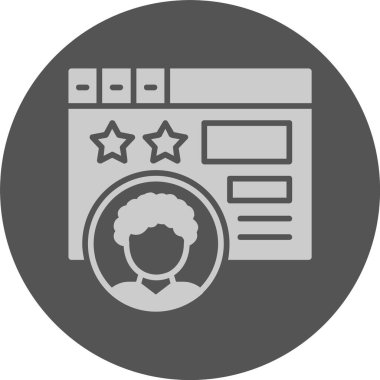 Kullanıcı deneyimi web simgesi, basit vektör illüstrasyonu