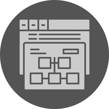 Sitemap web simgesi, basit vektör illüstrasyonu