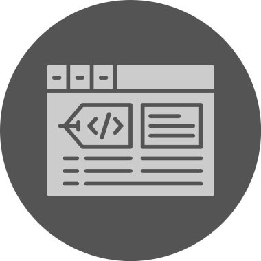 Meta etiketleri web simgesi, basit vektör illüstrasyonu