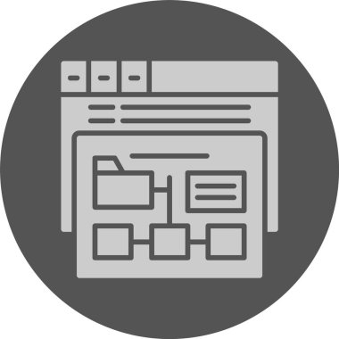 XML sitemap web simgesi, basit vektör illüstrasyonu