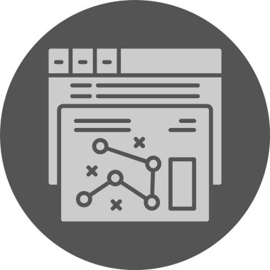 SEO strateji web simgesi, basit vektör illüstrasyonu