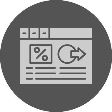 Çıkış oranı web simgesi, basit vektör illüstrasyonu