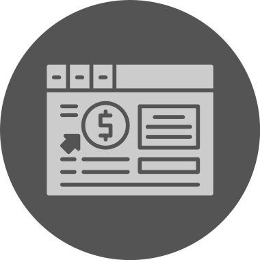 PPC web simgesi, basit vektör illüstrasyonu