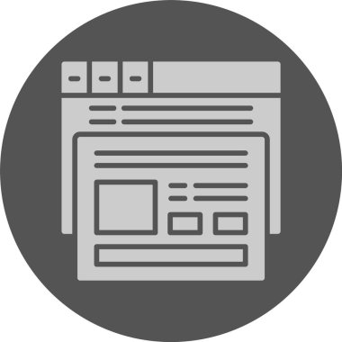 İniş sayfası simgesi, basit vektör illüstrasyonu