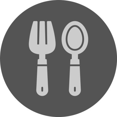 Spoon ve Fork web simgesi, basit vektör illüstrasyonu
