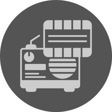 Medya web simgesi, basit vektör illüstrasyonu