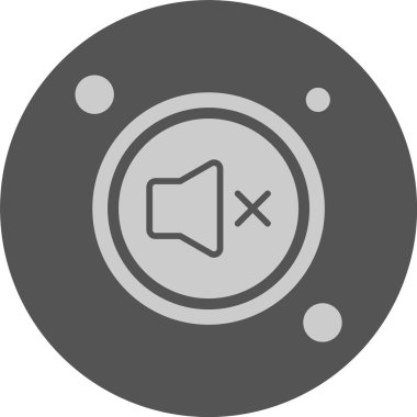  Dilsiz Düğme web simgesi, basit vektör illüstrasyonu