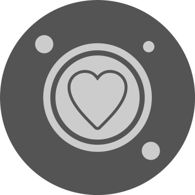 Yuvarlak simgeli bir kalbin vektör illüstrasyonu 