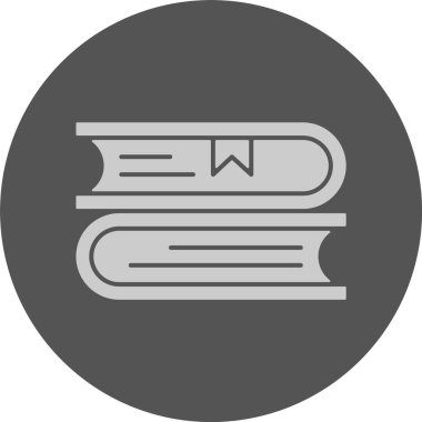 Kitap yığını web simgesi, basit vektör illüstrasyonu