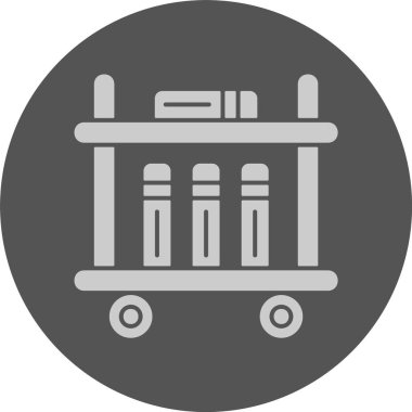 Kitap arabası web simgesi, basit vektör illüstrasyonu