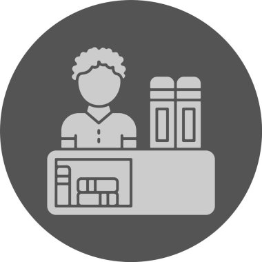 Kütüphane karşıt web simgesi, basit vektör illüstrasyonu