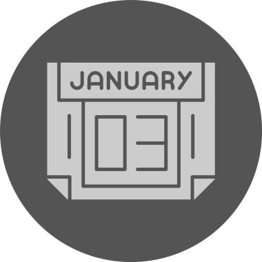 3 Ocak. Takvim simgesinin web illüstrasyonu