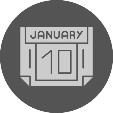 10 Ocak. Takvim simgesinin web illüstrasyonu