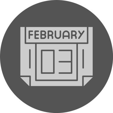 3 Şubat. Takvim simgesinin web illüstrasyonu