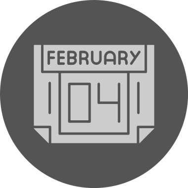 4 Şubat. Takvim simgesinin web illüstrasyonu