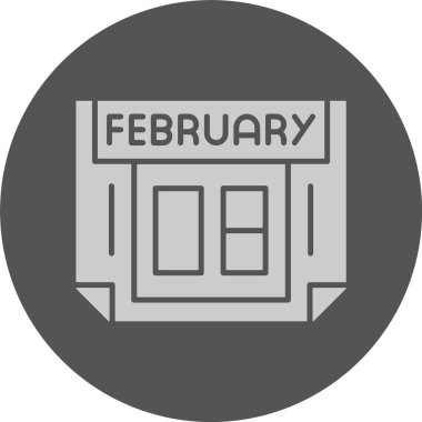 8 Şubat. Takvim simgesinin web illüstrasyonu