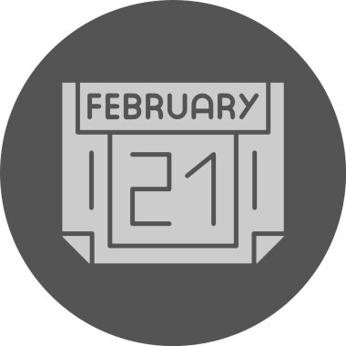 21 Şubat. Takvim simgesinin web illüstrasyonu