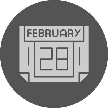 28 Şubat. Takvim simgesinin web illüstrasyonu