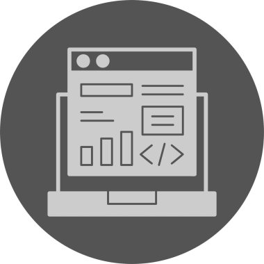 Kod Uygulama Web simgesi, basit vektör illüstrasyonu