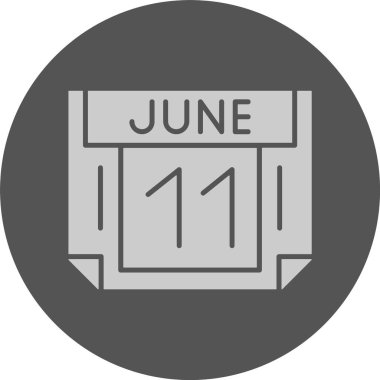 11 Haziran takvim ikonu vektör illüstrasyonu               