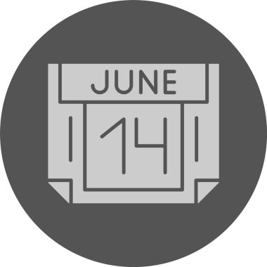 14 Haziran takvim ikonu vektör illüstrasyonu               