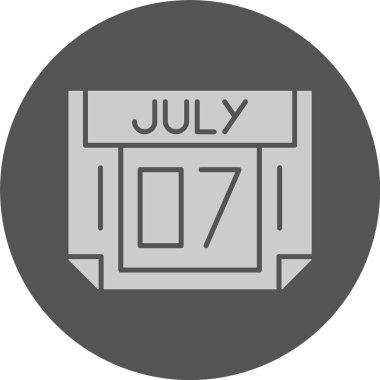 7 Temmuz, takvim web simgesi, basit illüstrasyon
