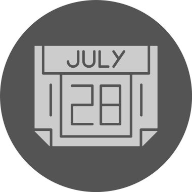 28 Temmuz takvim ikonu vektör illüstrasyonu                
